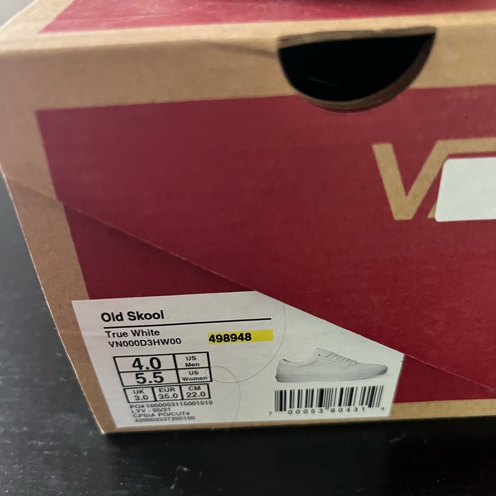 NEW Old Skool Shoe Sneaker True White Size 5.5 - Picture 8 of 8